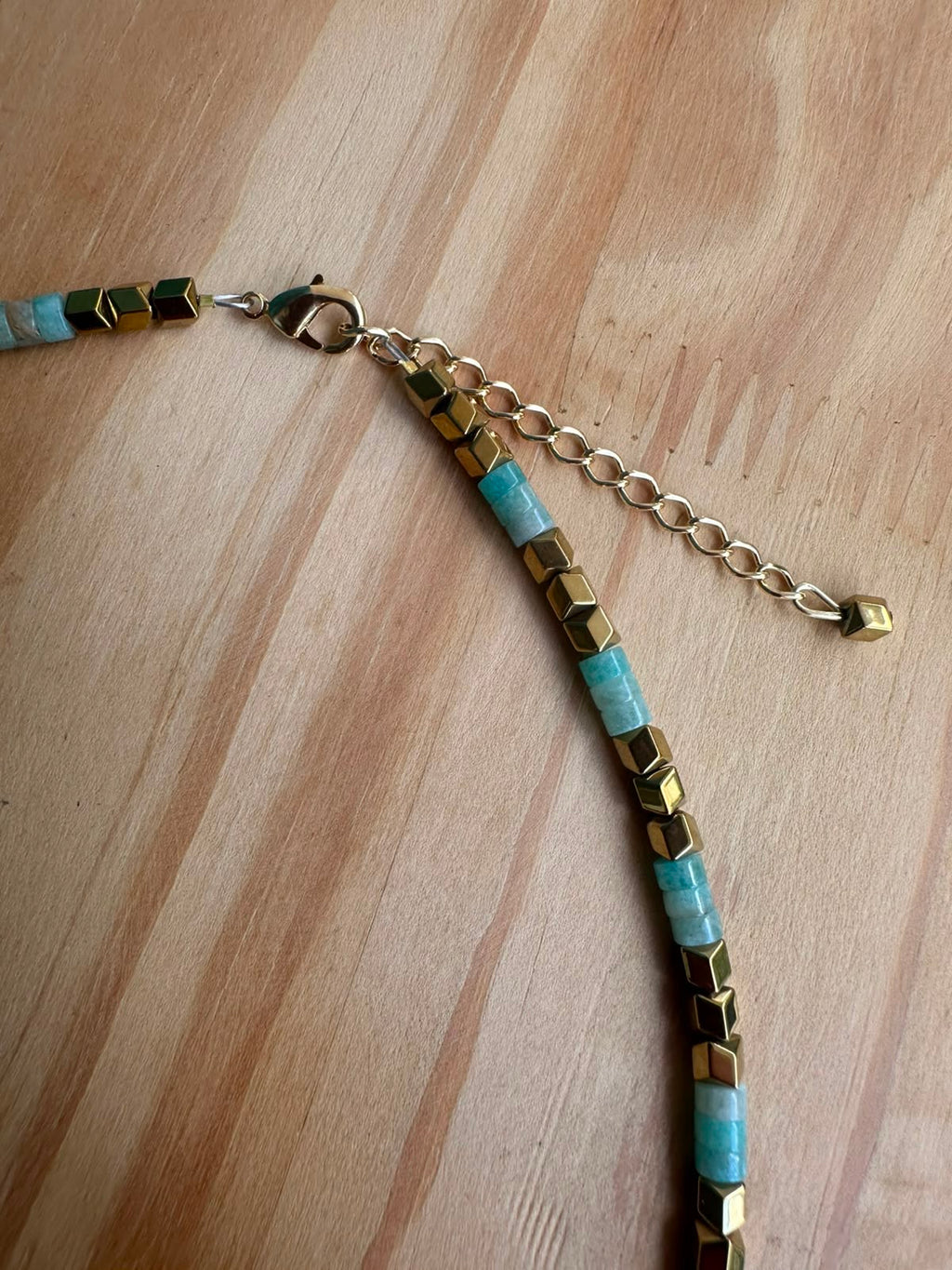 Choker Amazonita com Hematita - Opção 1