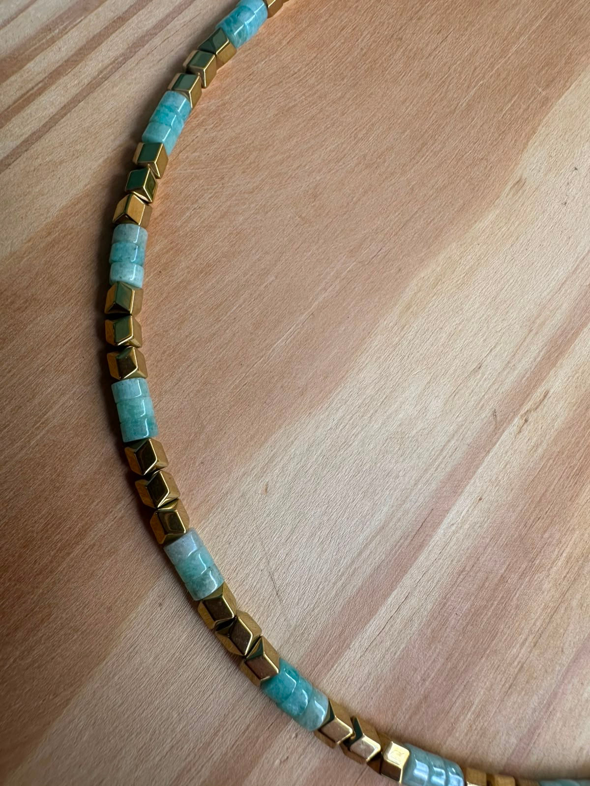 Choker Amazonita com Hematita - Opção 1