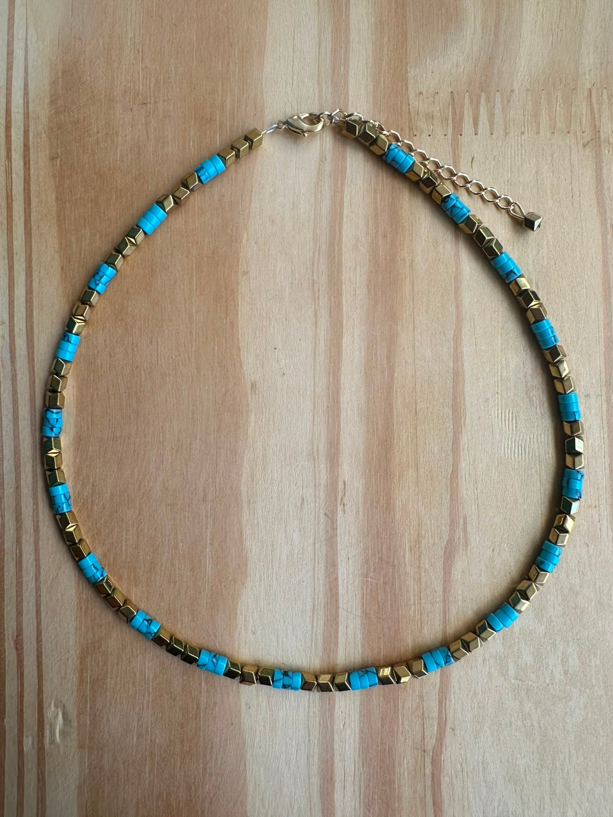 Choker Hematita com Turquenita