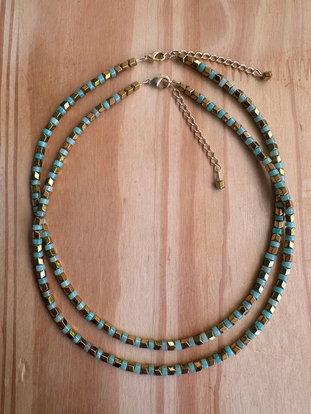 Choker Amazonita com Hematita - Opção 2