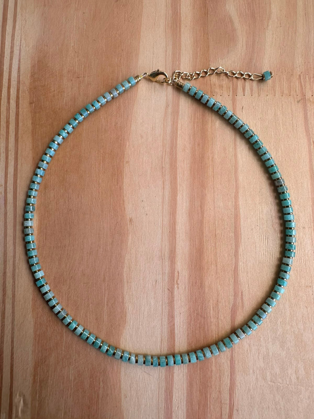 Choker Amazonita com Hematita - Opção 3