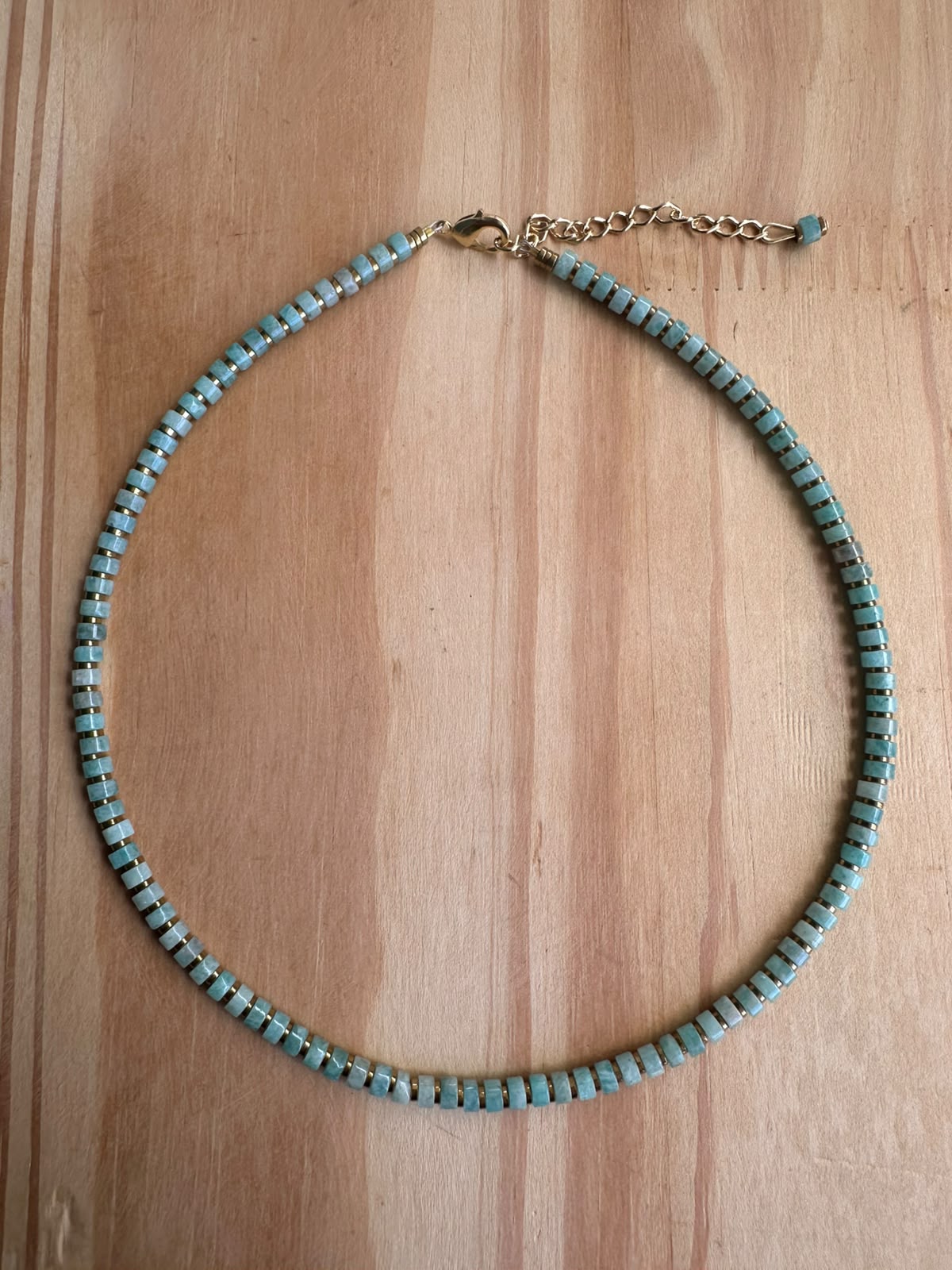 Choker Amazonita com Hematita - Opção 3