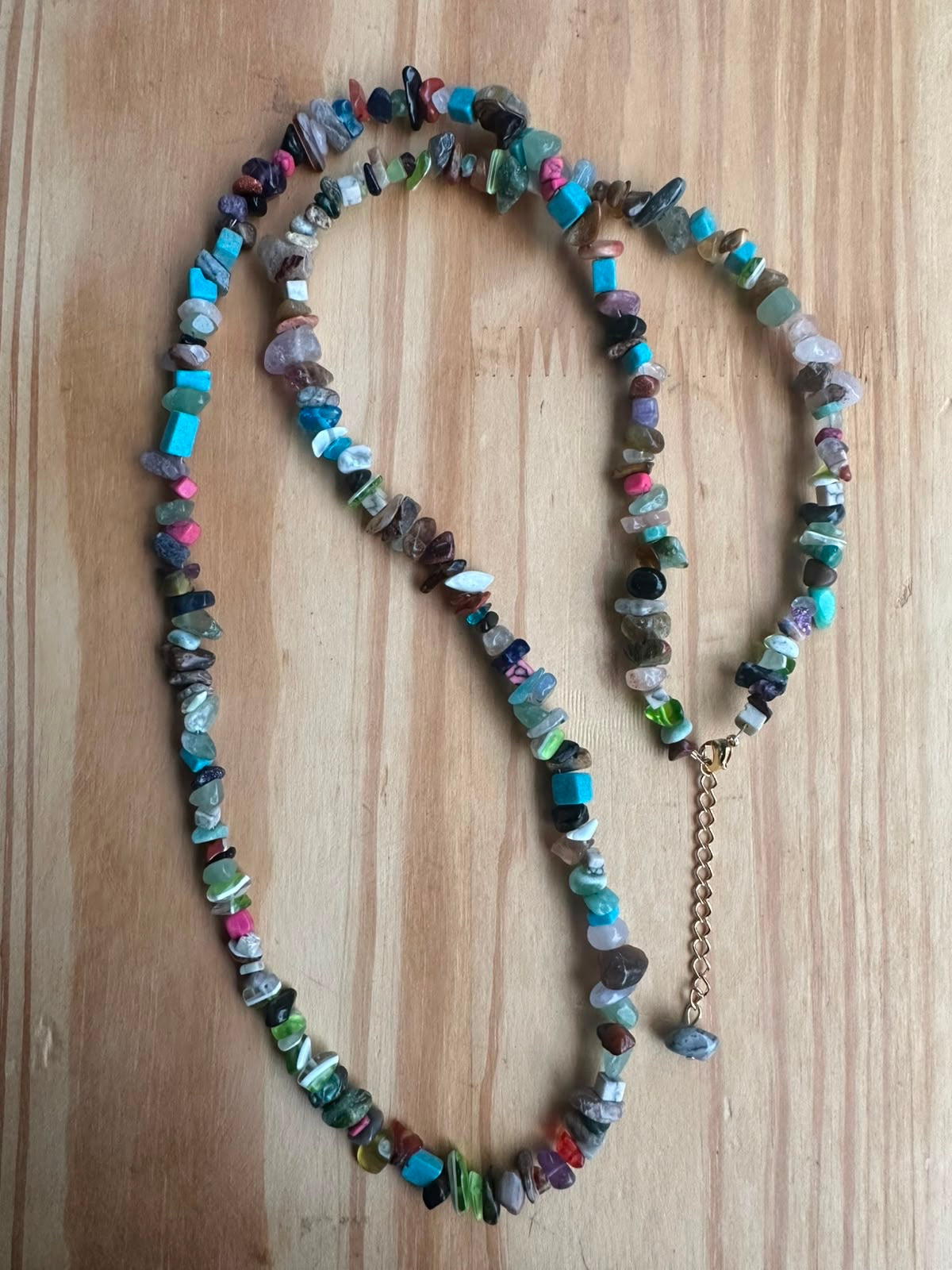 Colar Longo Cascalho Mix