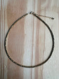Choker Hematita Quadradinho Sextavado