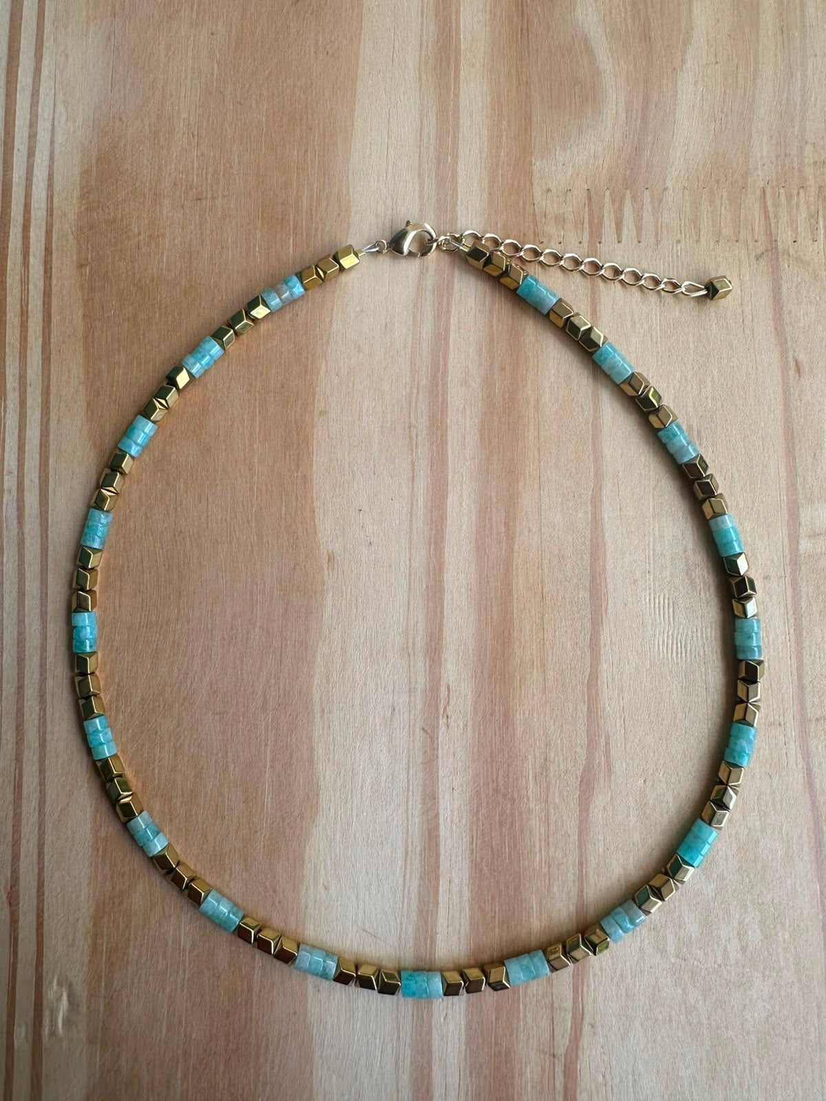 Choker Amazonita com Hematita - Opção 1