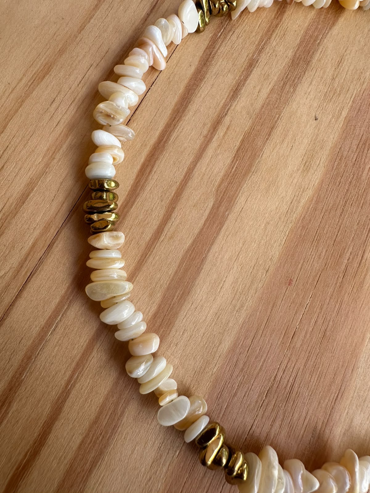 Choker Cascalho de Madrepérola com Hematita