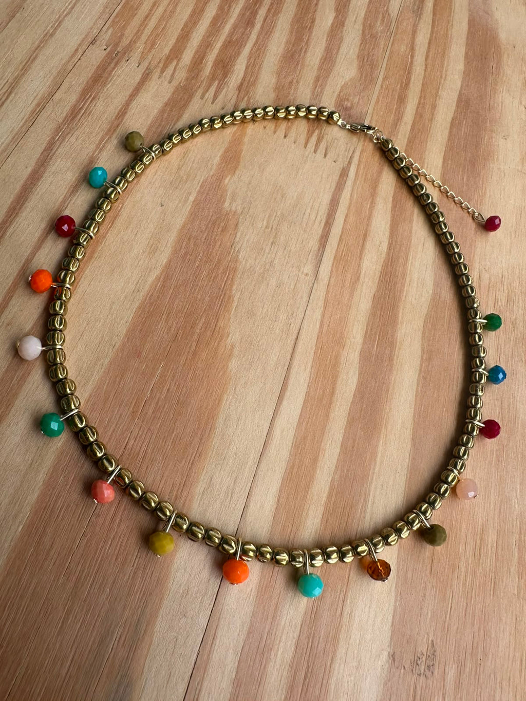 Choker Hematita com Cristal de Vidro