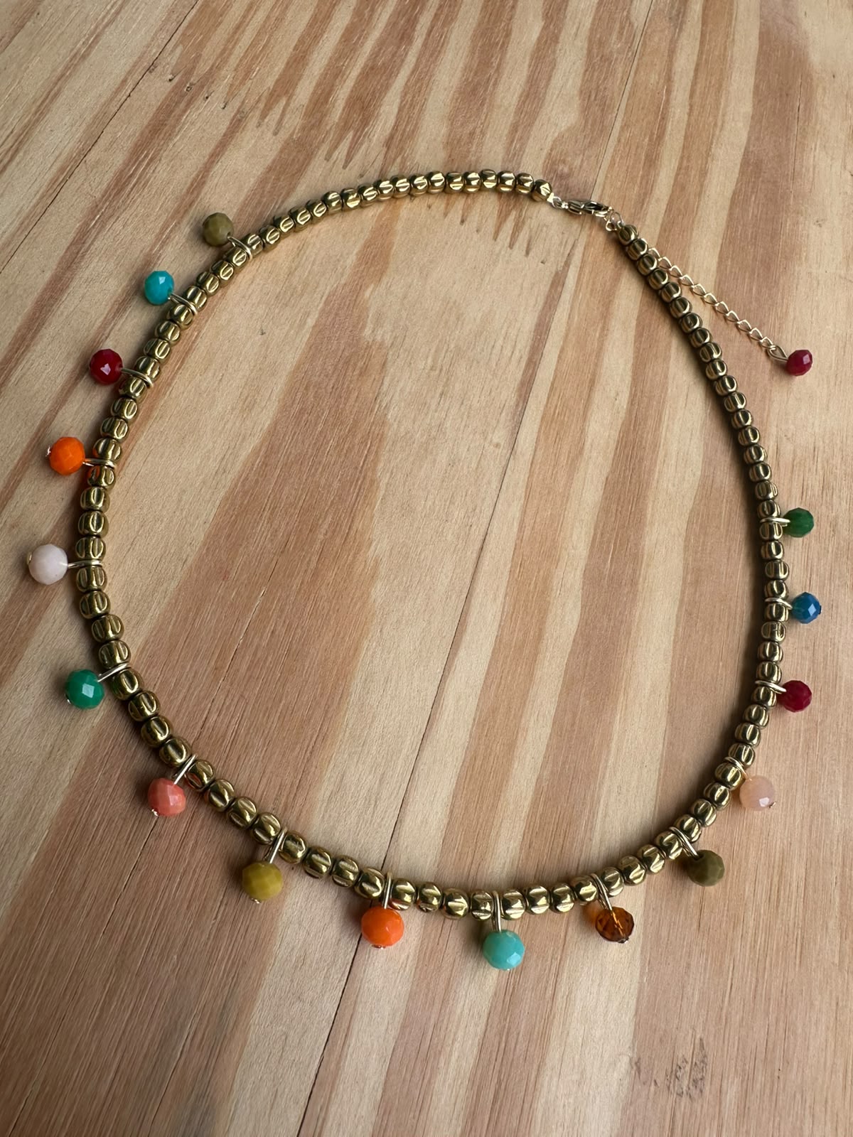 Choker Hematita com Cristal de Vidro