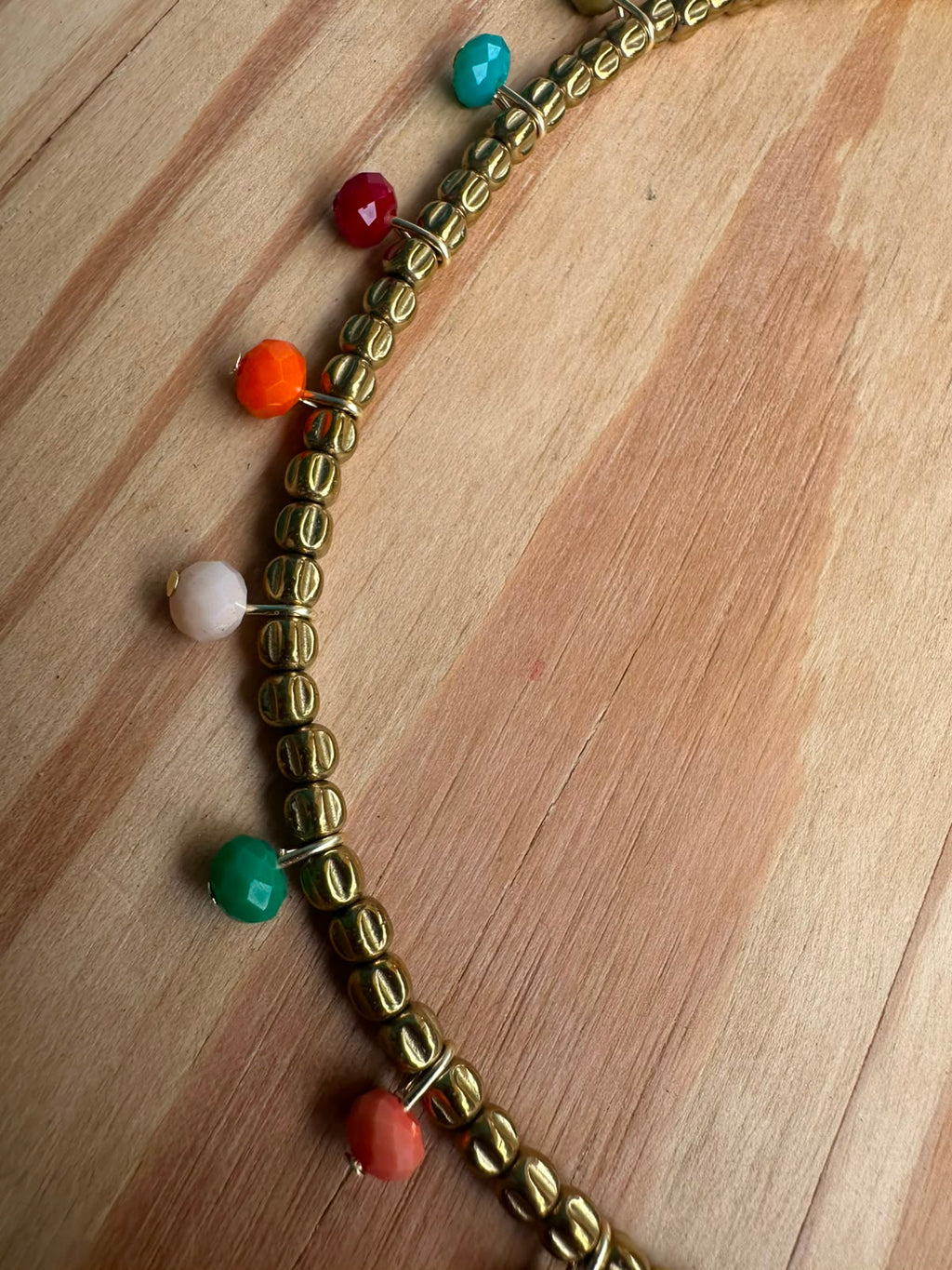Choker Hematita com Cristal de Vidro