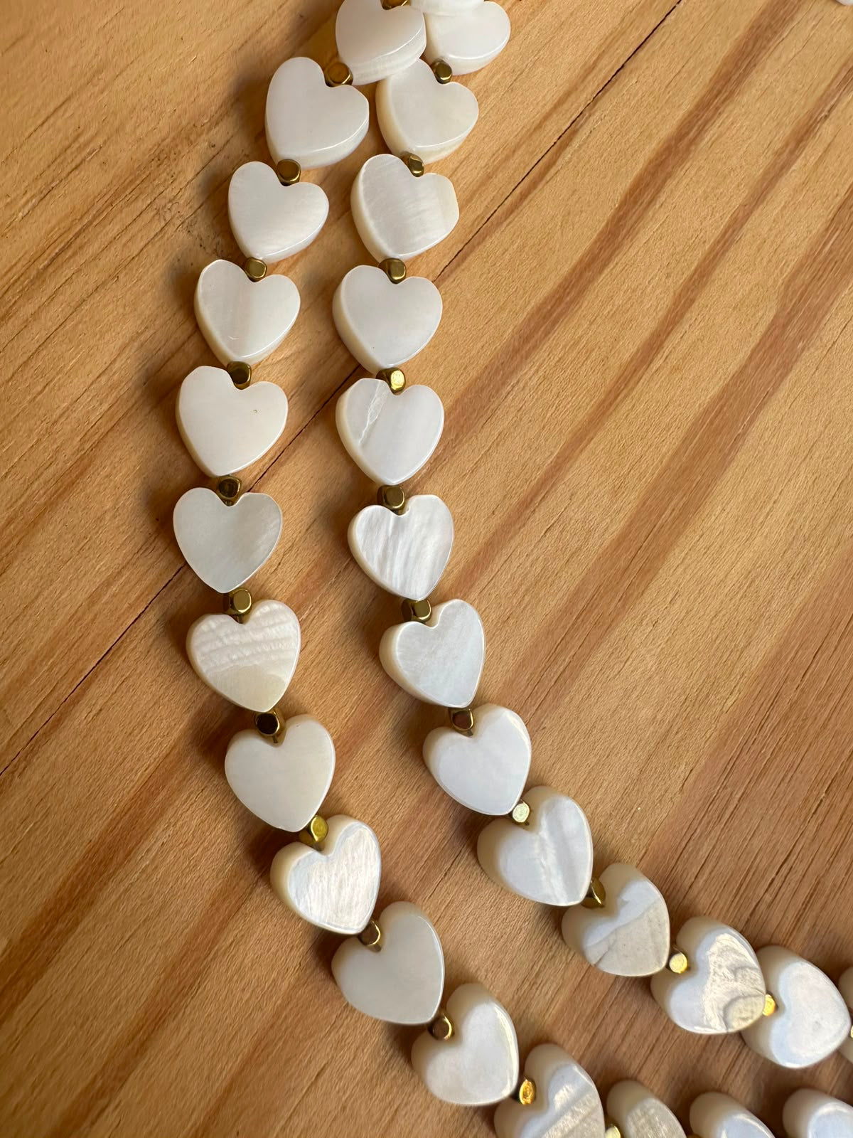 Choker Madrepérola com Hematita
