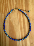 Choker Olho Grego Murano com Hematita