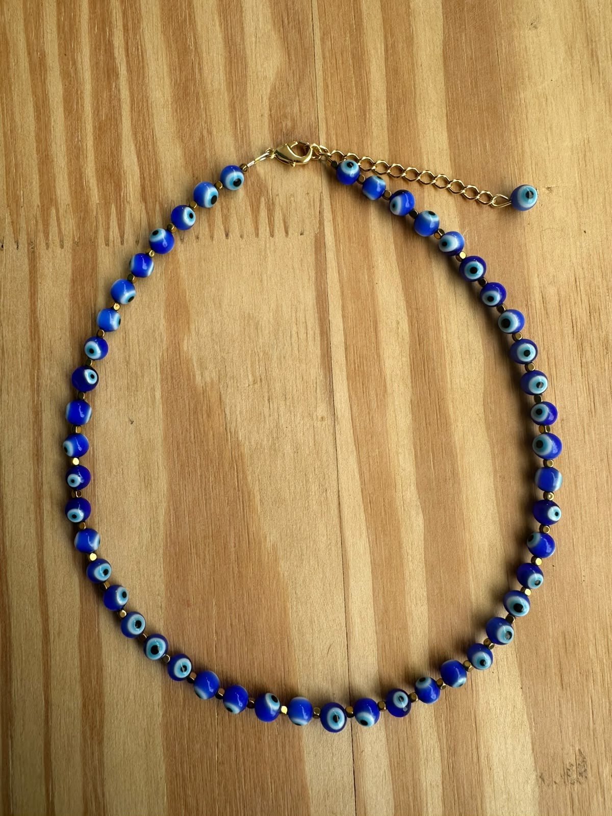 Choker Olho Grego Murano com Hematita