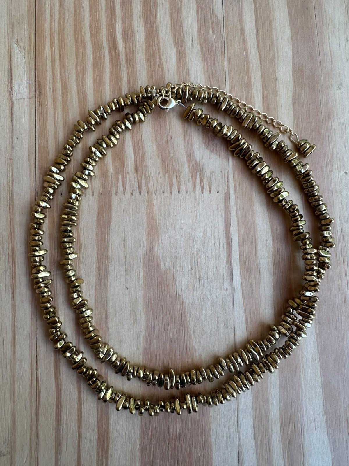 Colar Longo Cascalho de Hematita