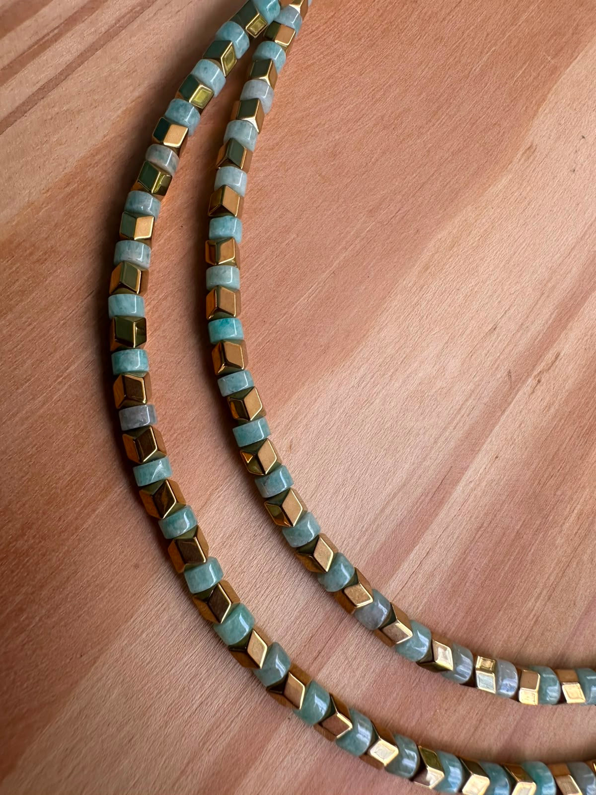 Choker Amazonita com Hematita - Opção 2