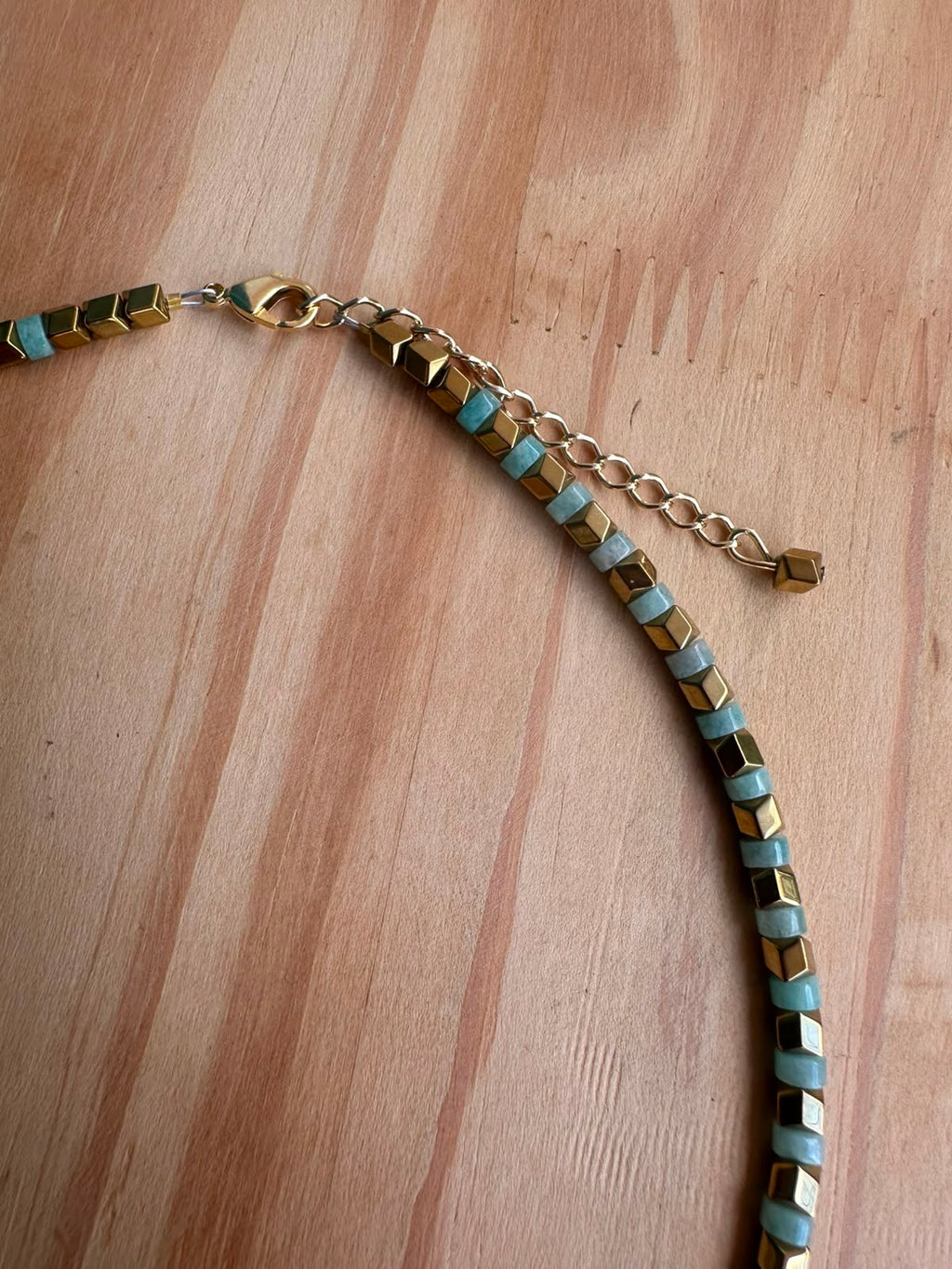 Choker Amazonita com Hematita - Opção 2