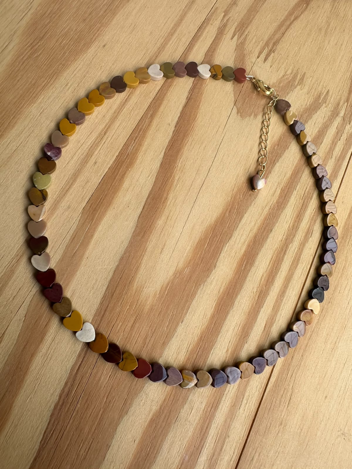 Choker Coração Médio Jaspe Australiano