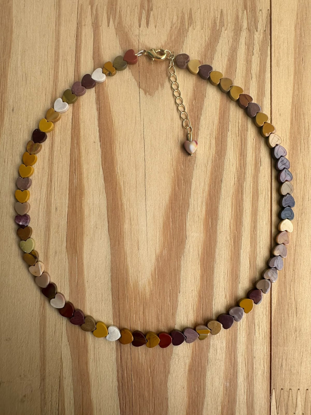 Choker Coração Médio Jaspe Australiano
