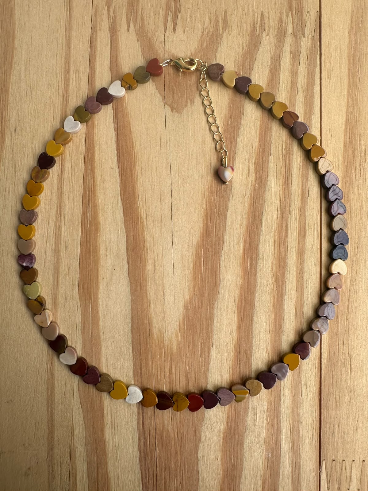 Choker Coração Médio Jaspe Australiano