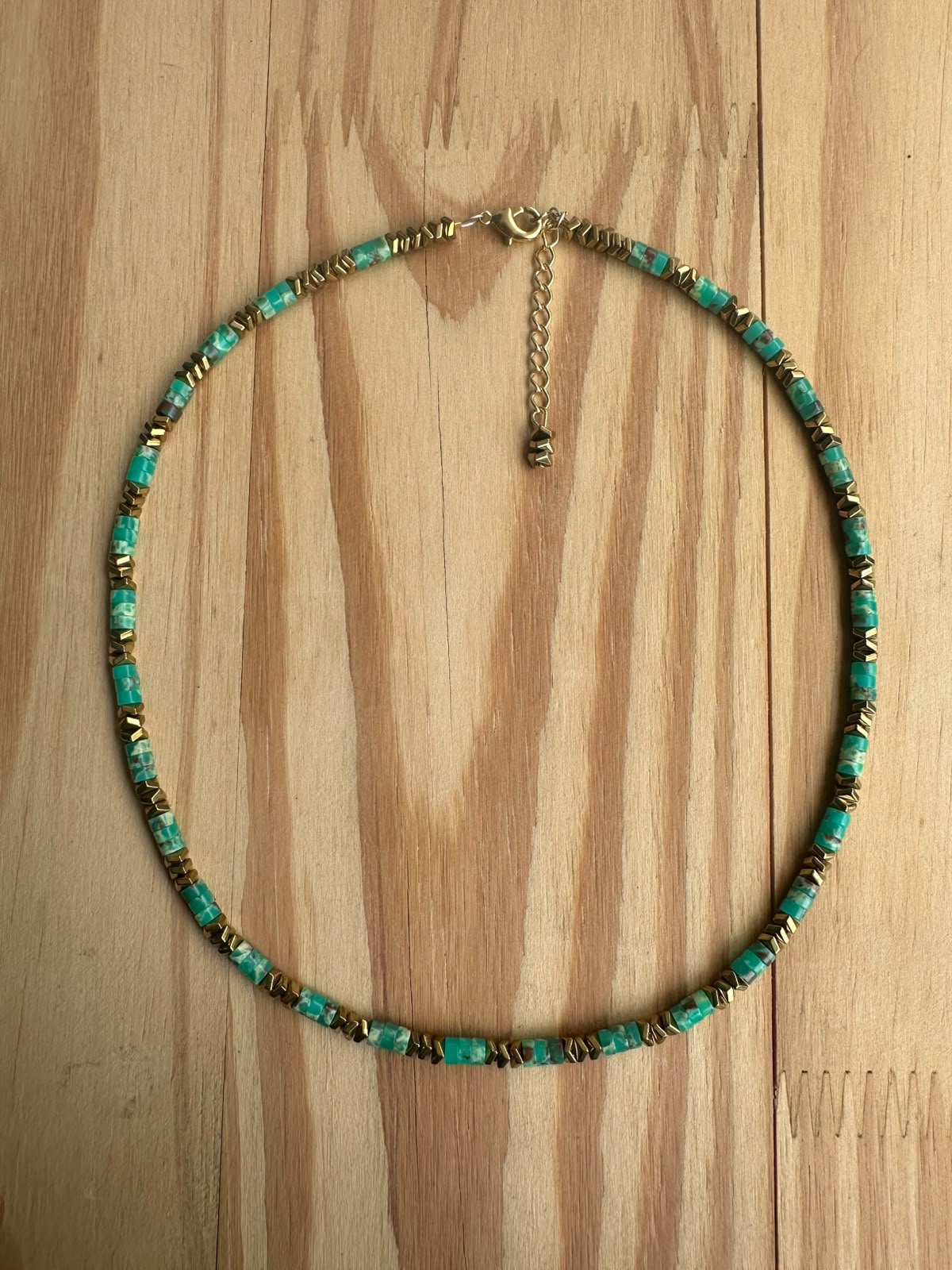 Choker Hematita com Jaspe Imperial