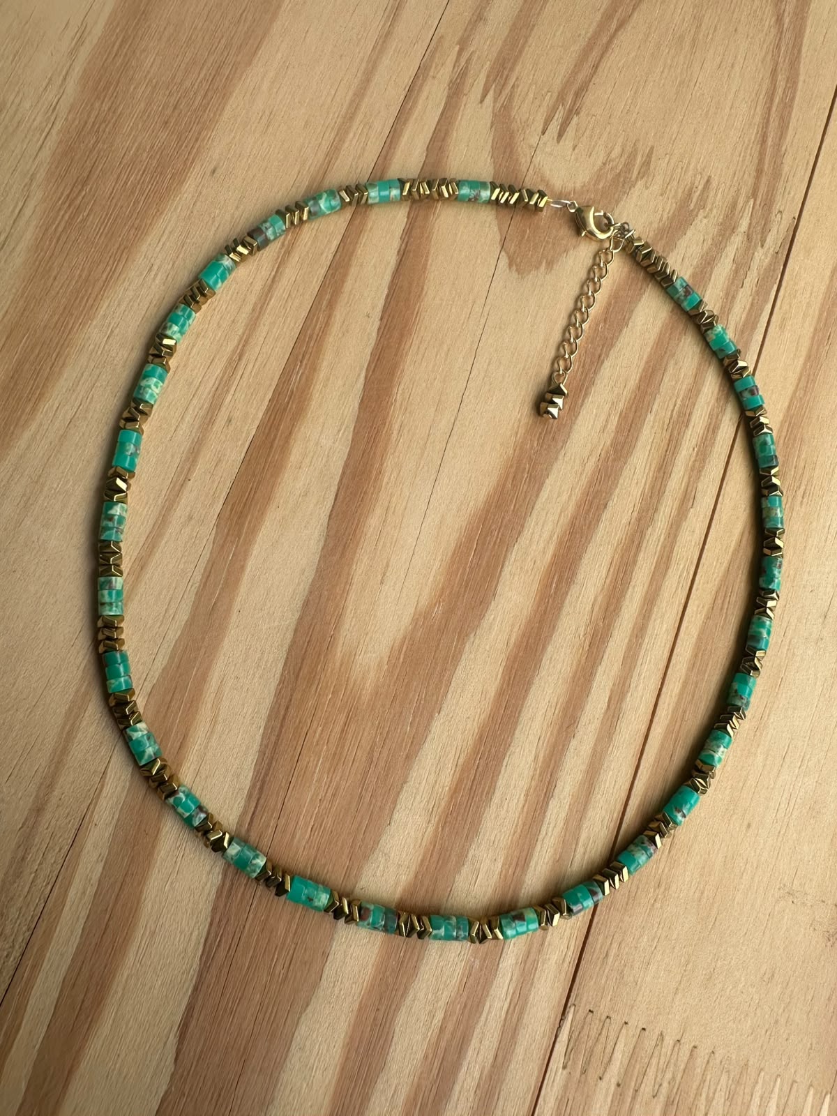 Choker Hematita com Jaspe Imperial
