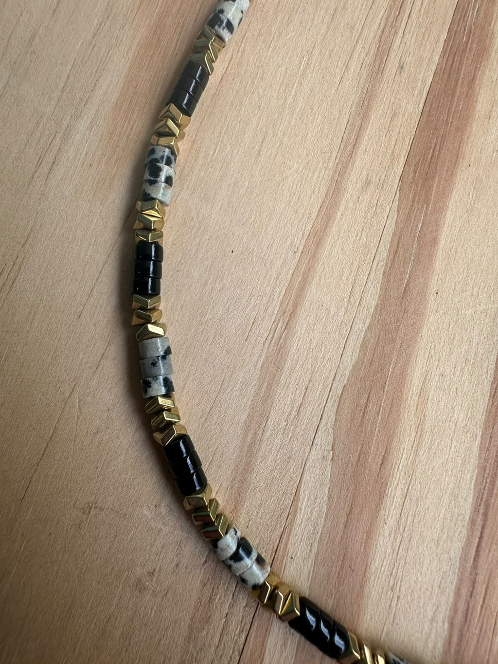 Choker Hematita com Ônix e Ágata Dálmata
