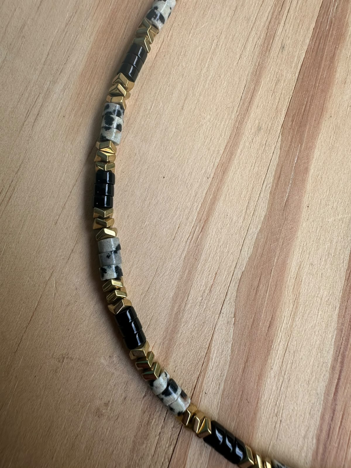 Choker Hematita com Ônix e Ágata Dálmata