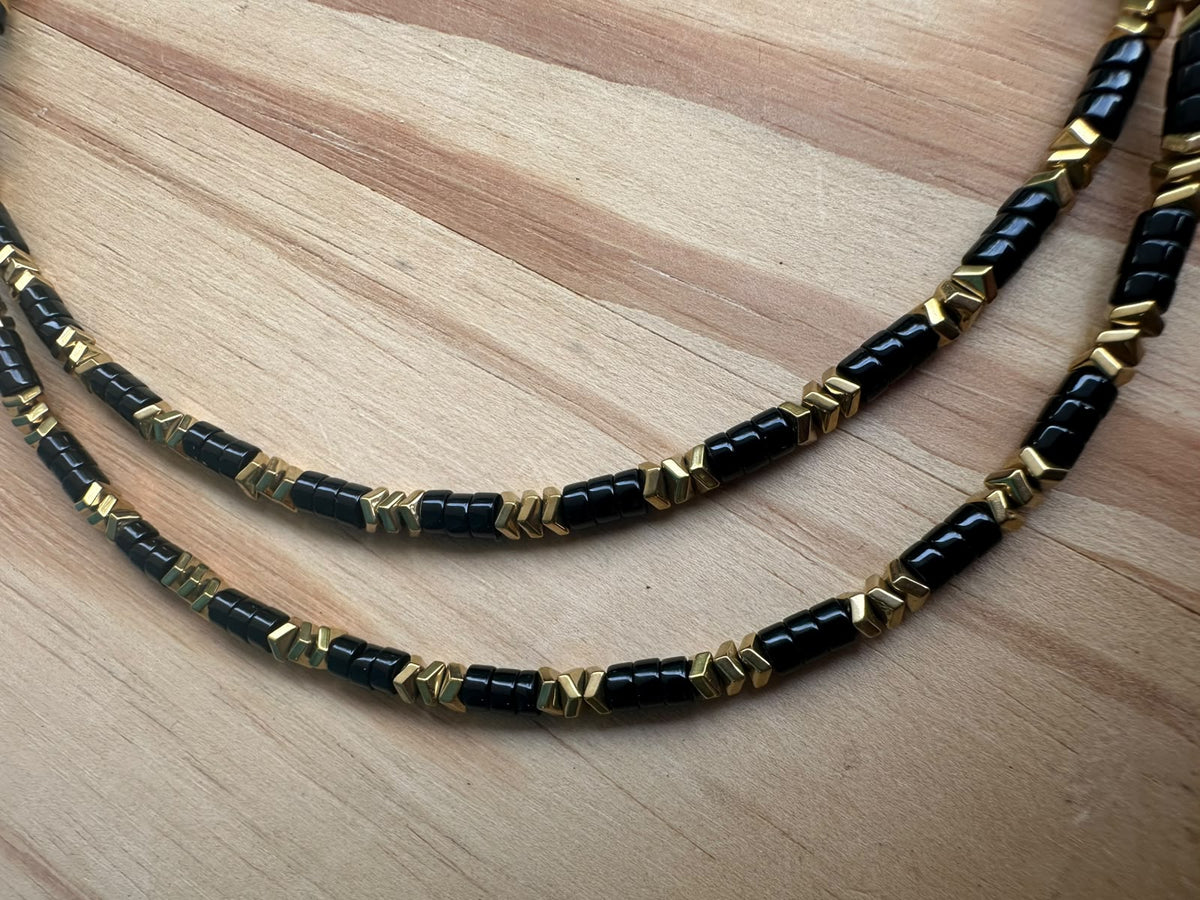 Choker Ônix com Hematita