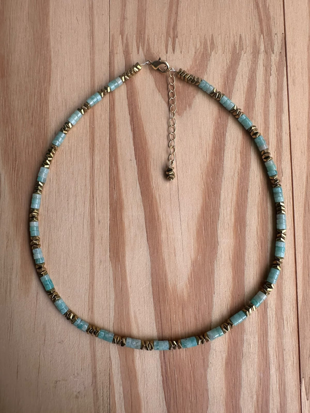 Choker Amazonita com Hematita - Opção 1