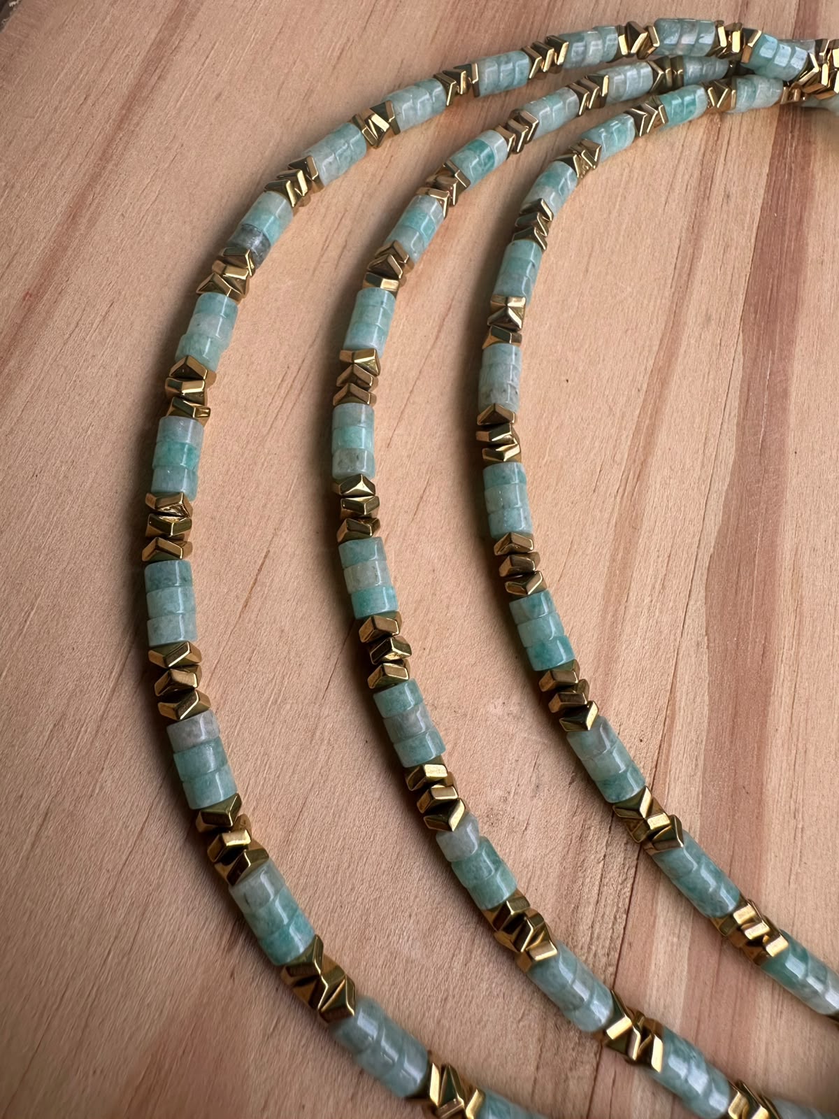 Choker Amazonita com Hematita - Opção 1
