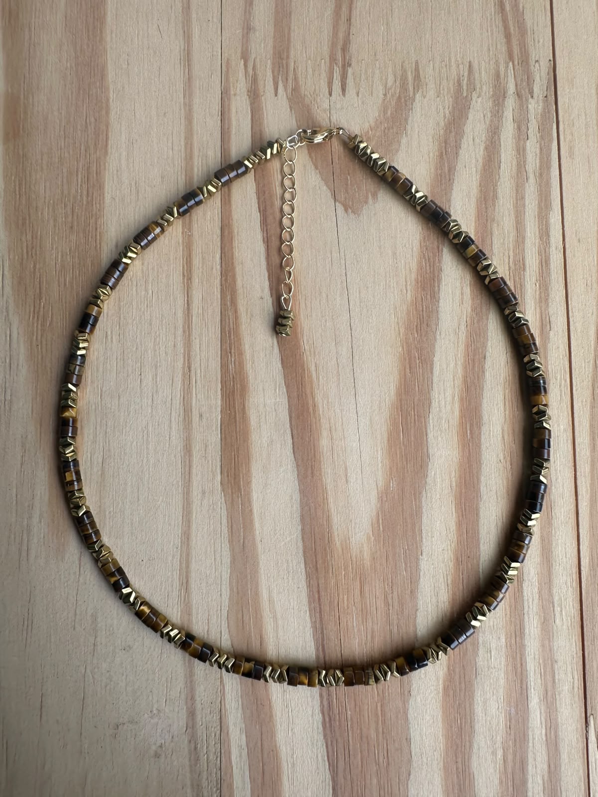Choker Olho de Tigre com Hematita