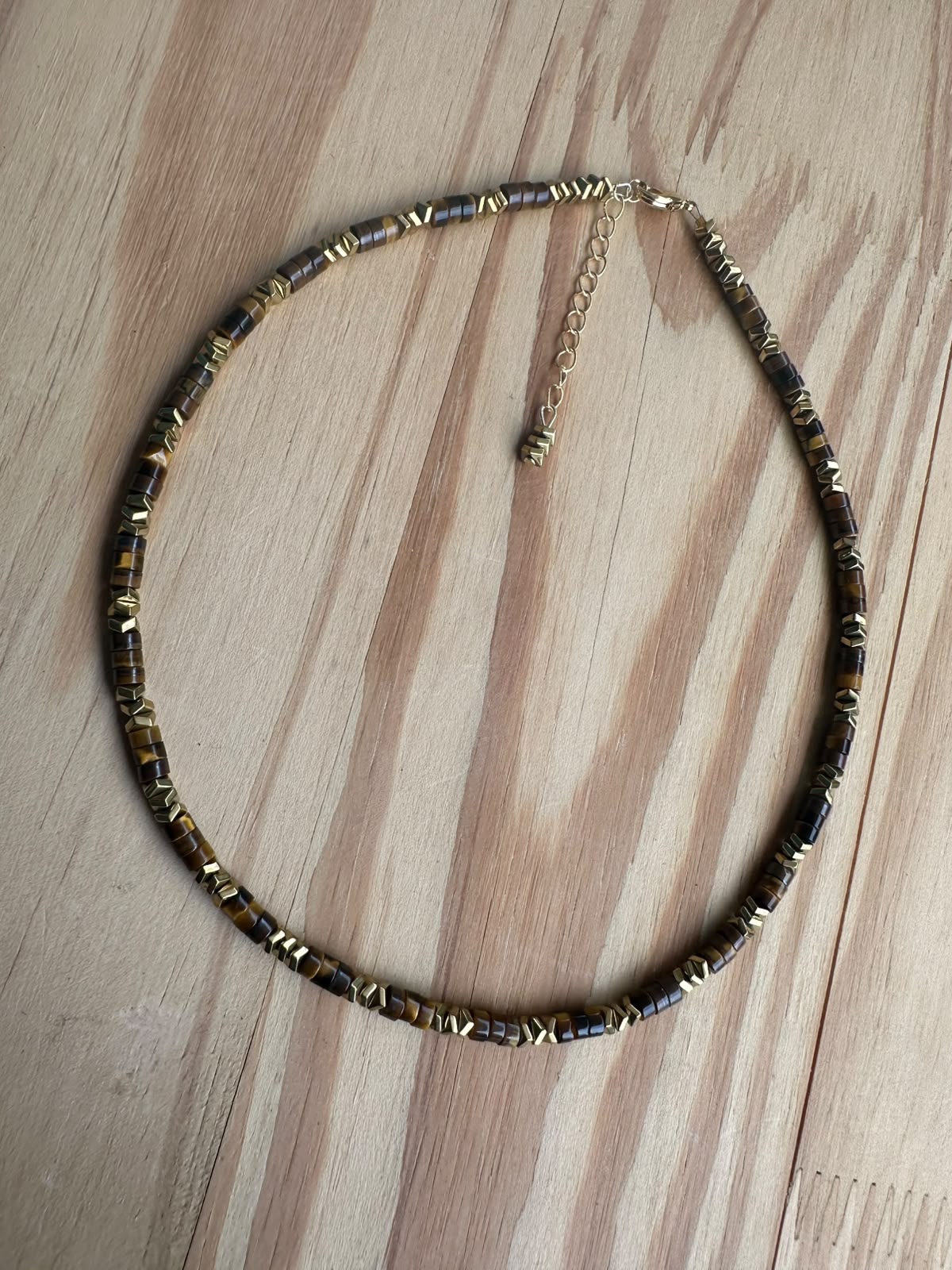 Choker Olho de Tigre com Hematita