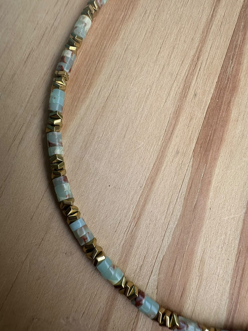 Choker Ágata com Hematita