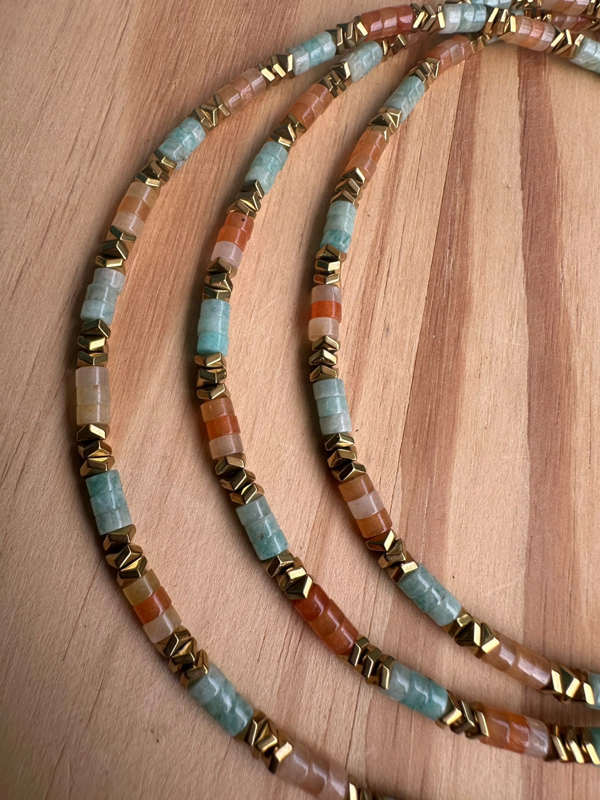 Choker Cornalina com Amazonita e Hematita