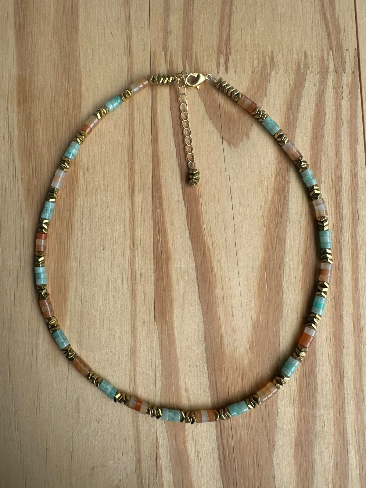 Choker Cornalina com Amazonita e Hematita
