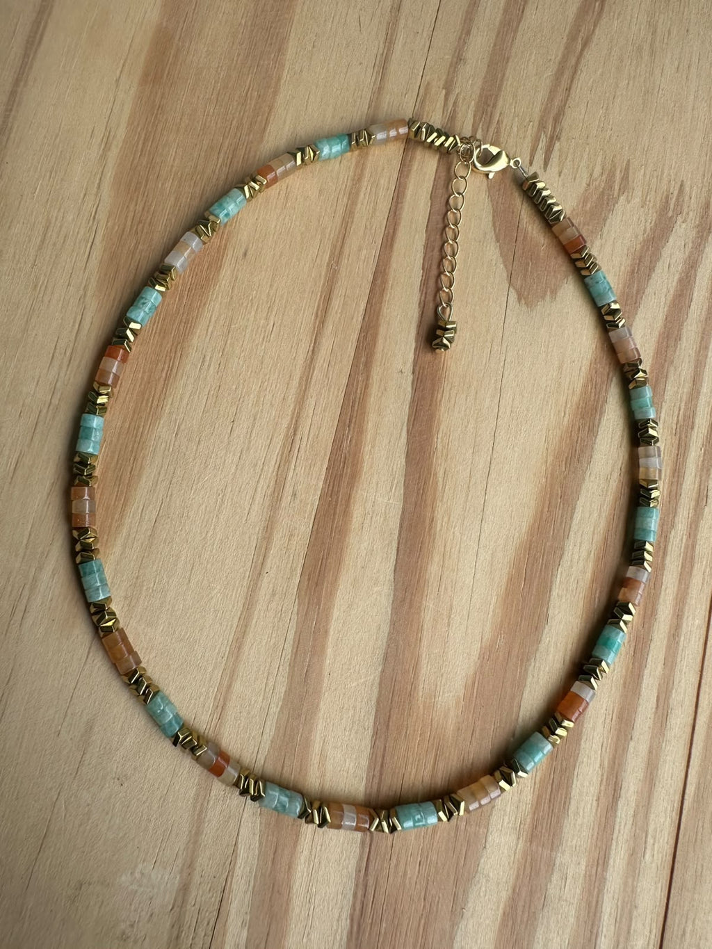 Choker Cornalina com Amazonita e Hematita