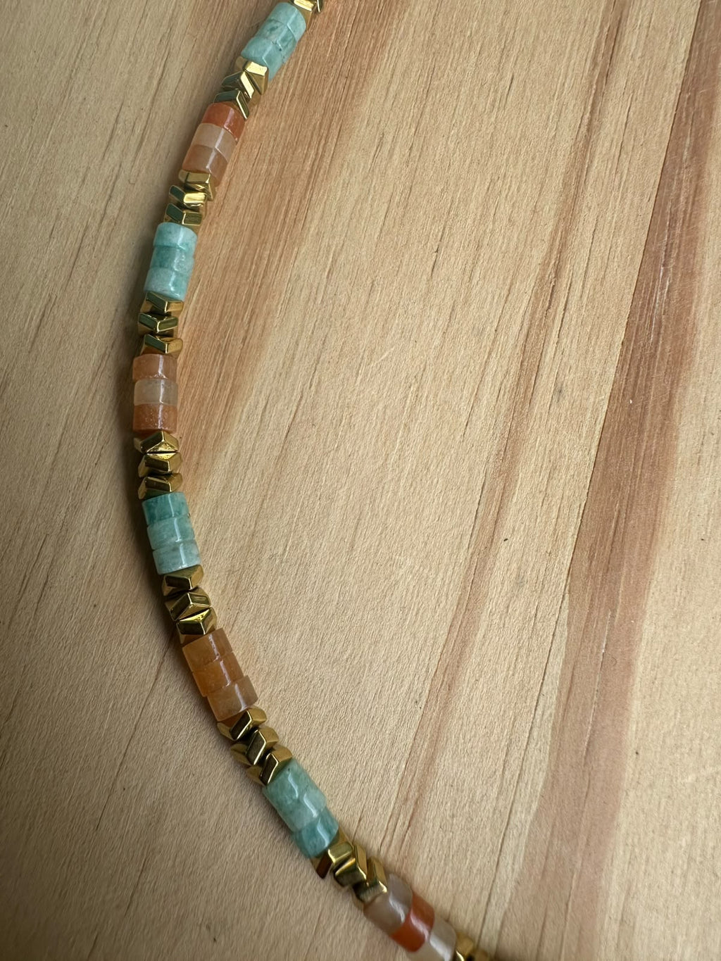 Choker Cornalina com Amazonita e Hematita