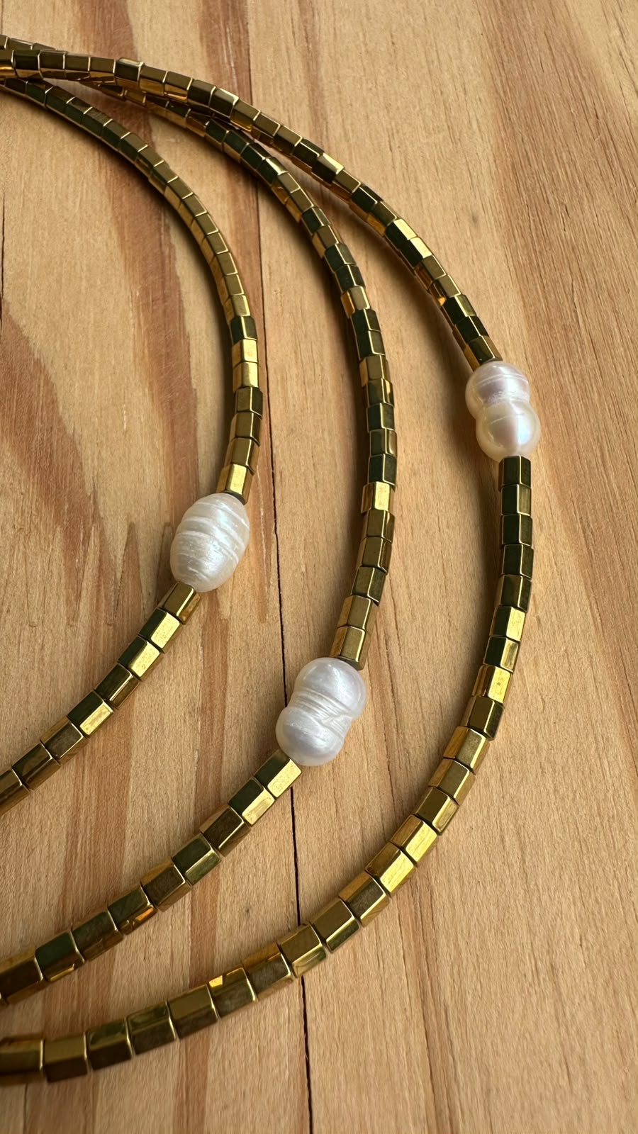 Choker Hematita com Pérola Natural de Água Doce