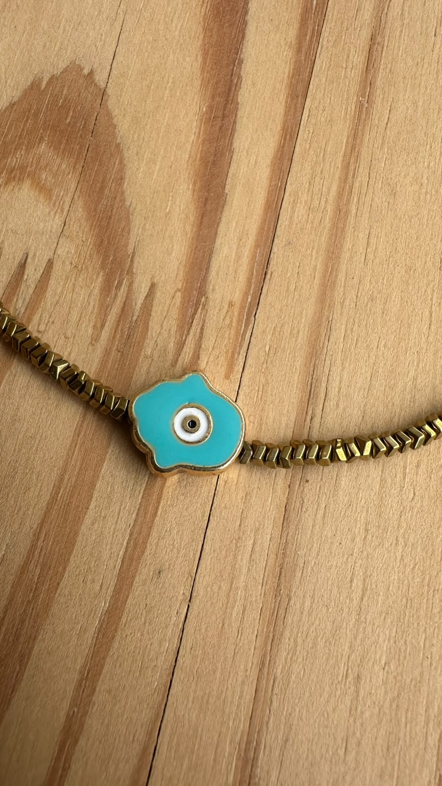 Choker Hematita com Olho Grego