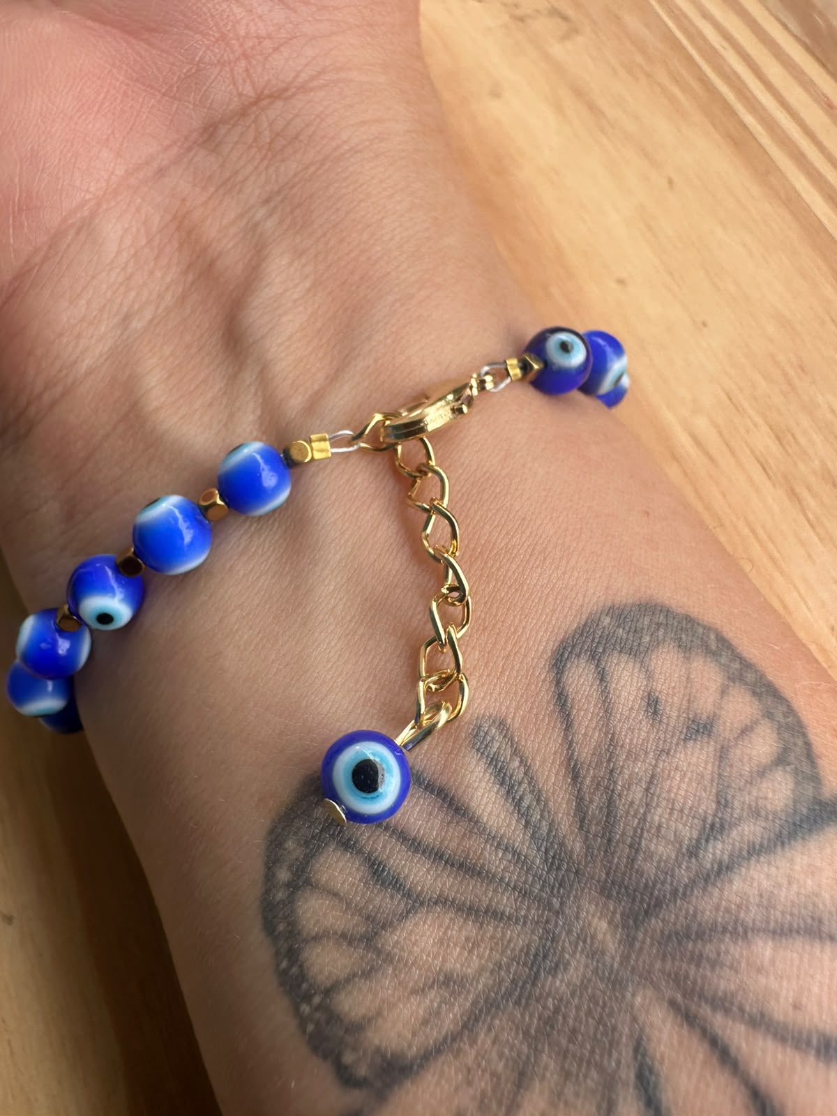 Pulseira Olho Grego Murano com hematita